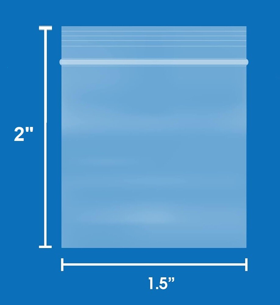 Clear Reclosable Plastic 2-Mil Bags Poly Jewelry Zipper Baggies