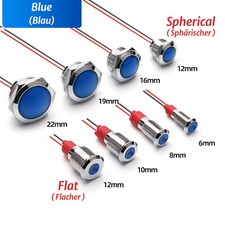 Metal Indicator Light LED Waterproof Small Line Power Signal Light AC/DC 3V-220V picture