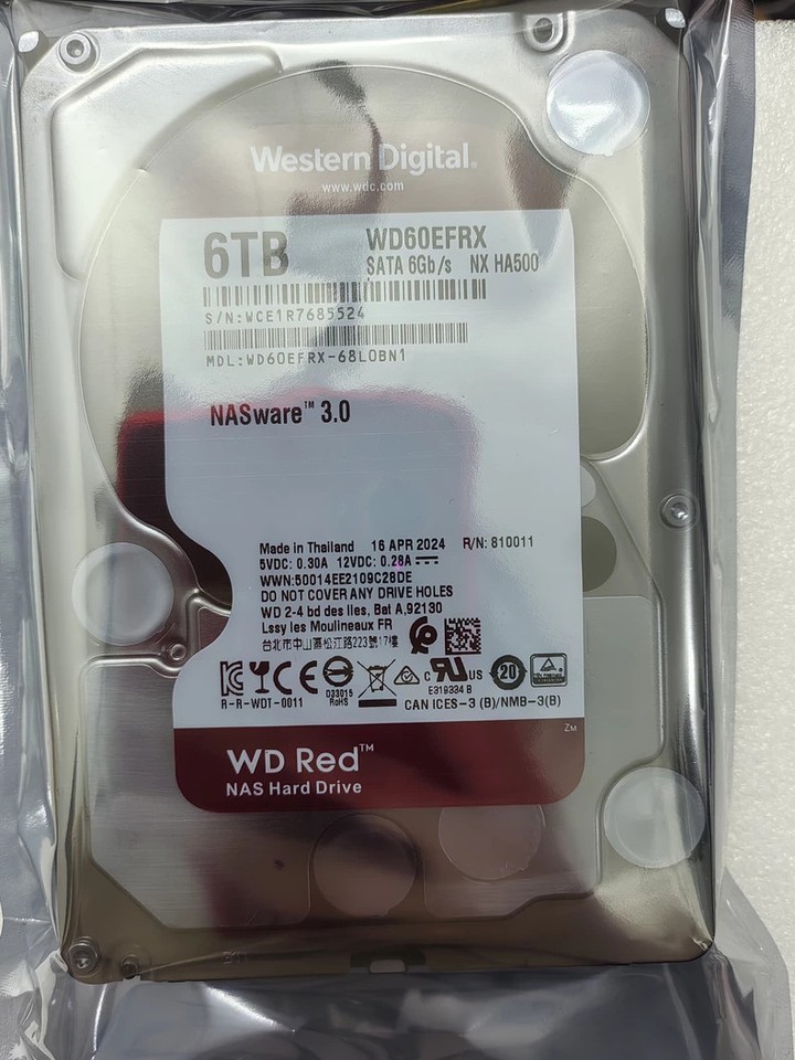 WD60EFRX New Western Digital 68L0BN1 6TB 3.5