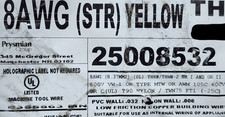 Prysmian/General Cable #8awg 19 Stranded THHN/THWN-2 Building Wire Yellow /50ft picture