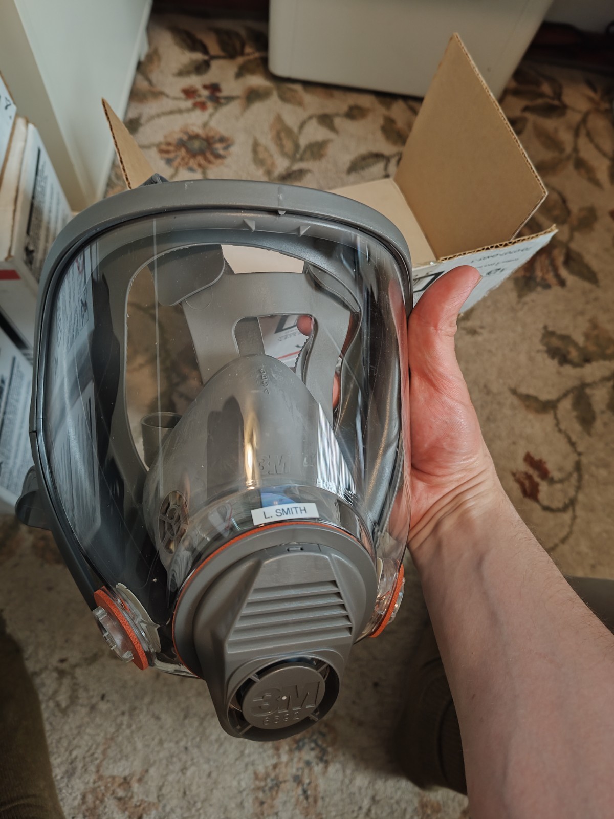3M 6800 full facepiece with box, medium and large sizes available.