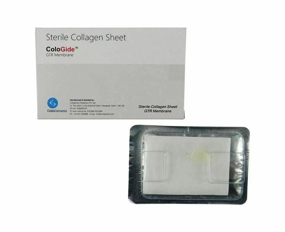 10 X NEW COLO GIDE STERILE COLLAGEN SHEET GTR MEMBRANE 15 x 20mm