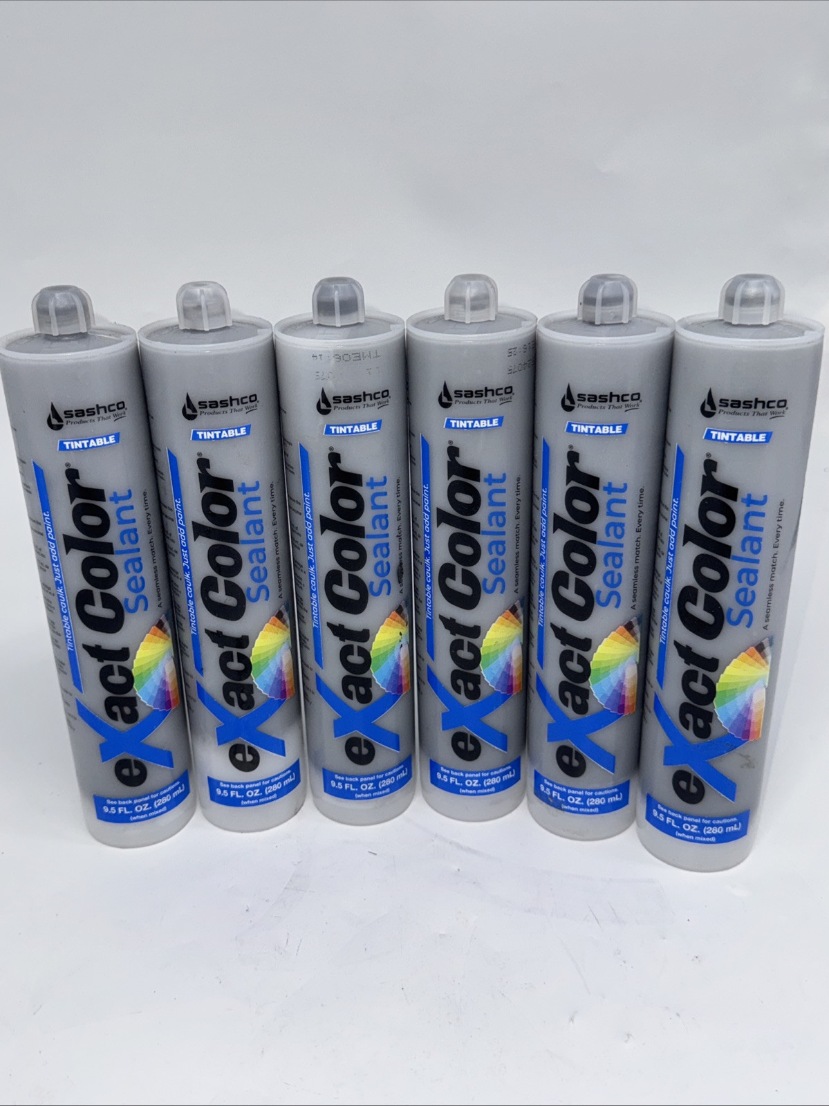 Sashco eXact color 9.5 Oz. Lite Gray Acrylic Latex Caulk 6 Pack