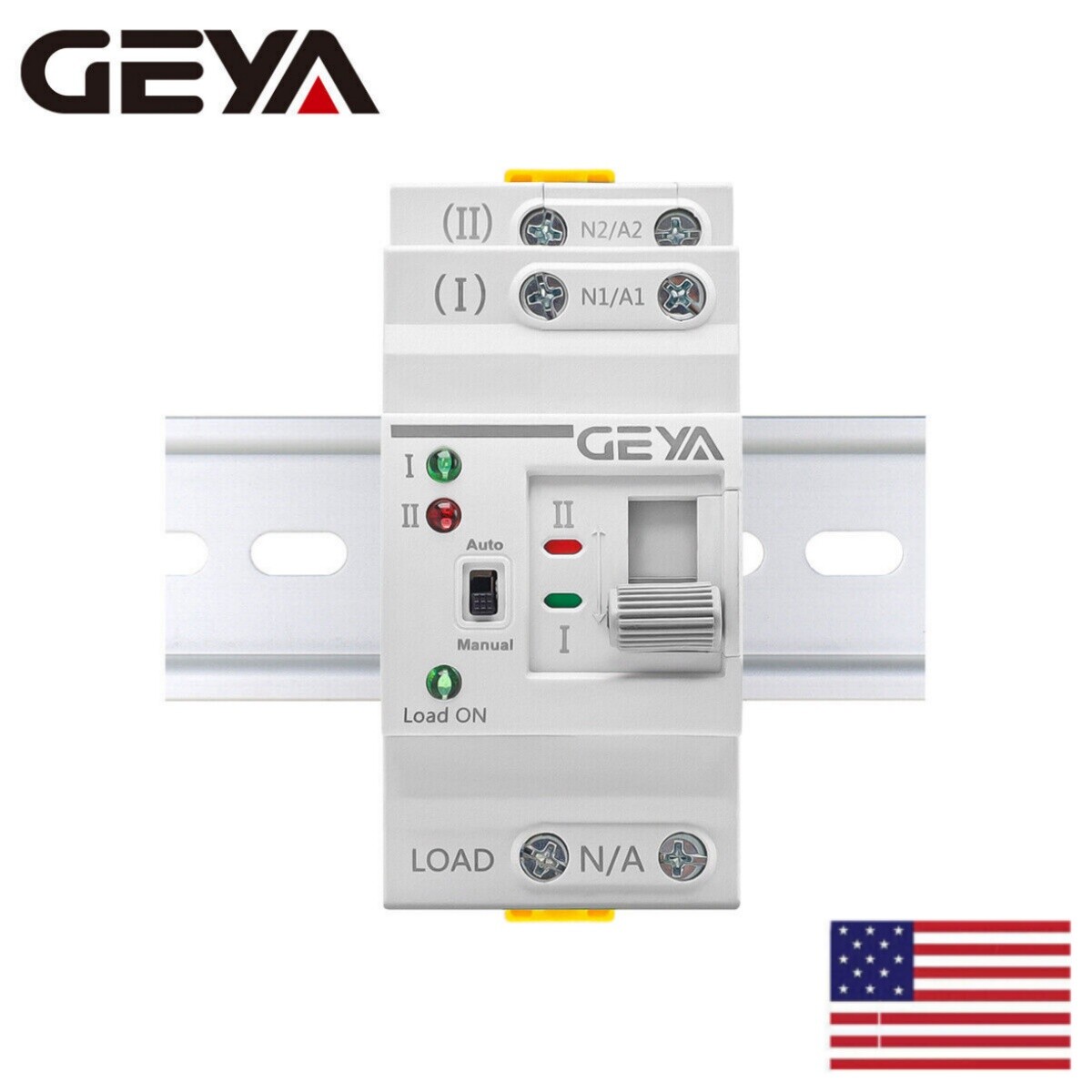 GEYA Mini Dual Power Automatic Transfer Switch Grid to Alternator 2P 63A 110V