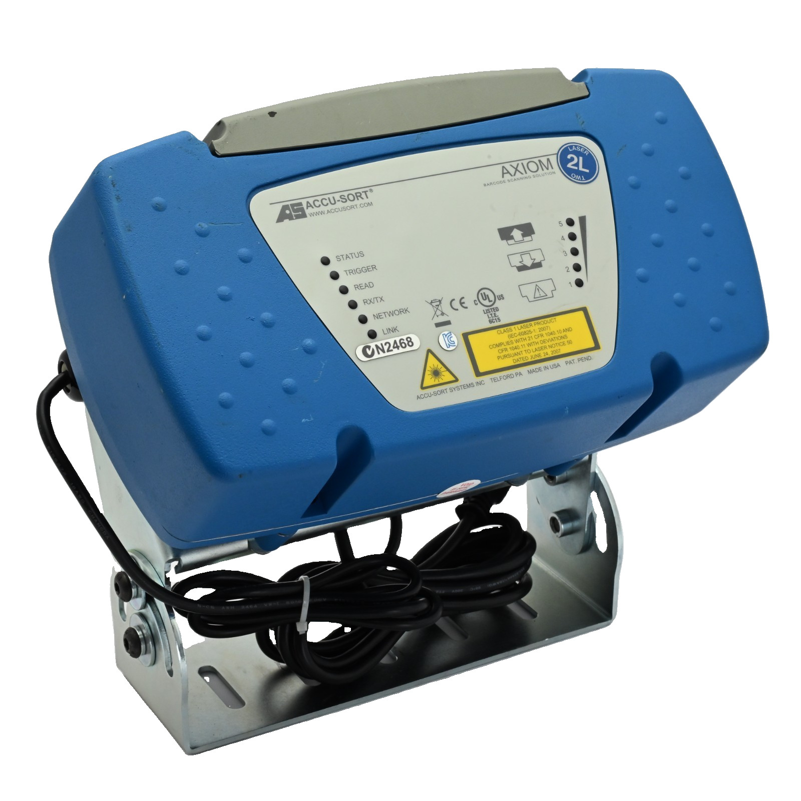 Datalogic Accu-Sort AXIOM 2L Laser Barcode Scanner w/ Base & Power Supply