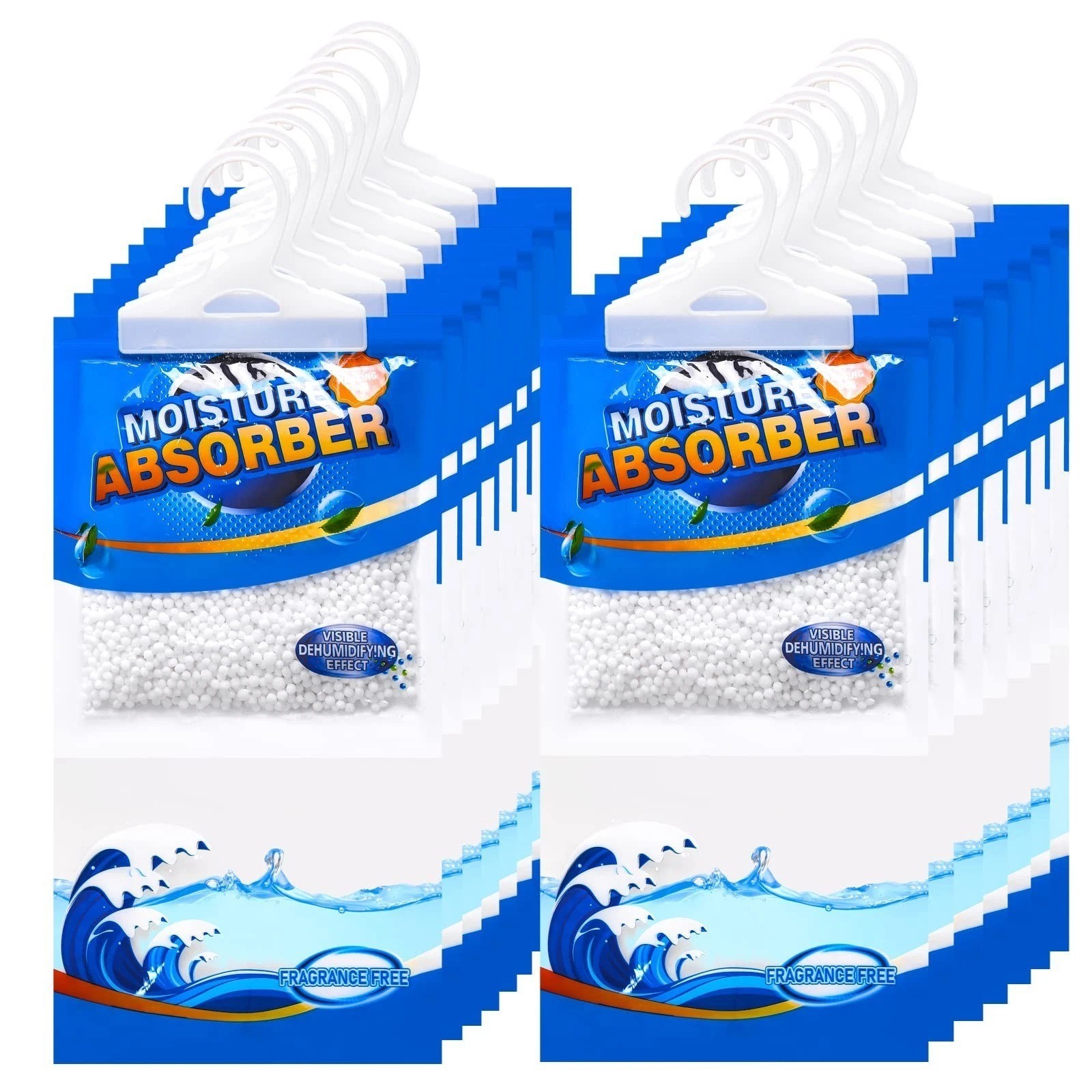 ZSZMFH 15 Pack Moisture Absorber Hanging Bags, Fragrance Free Humidity Packs,...