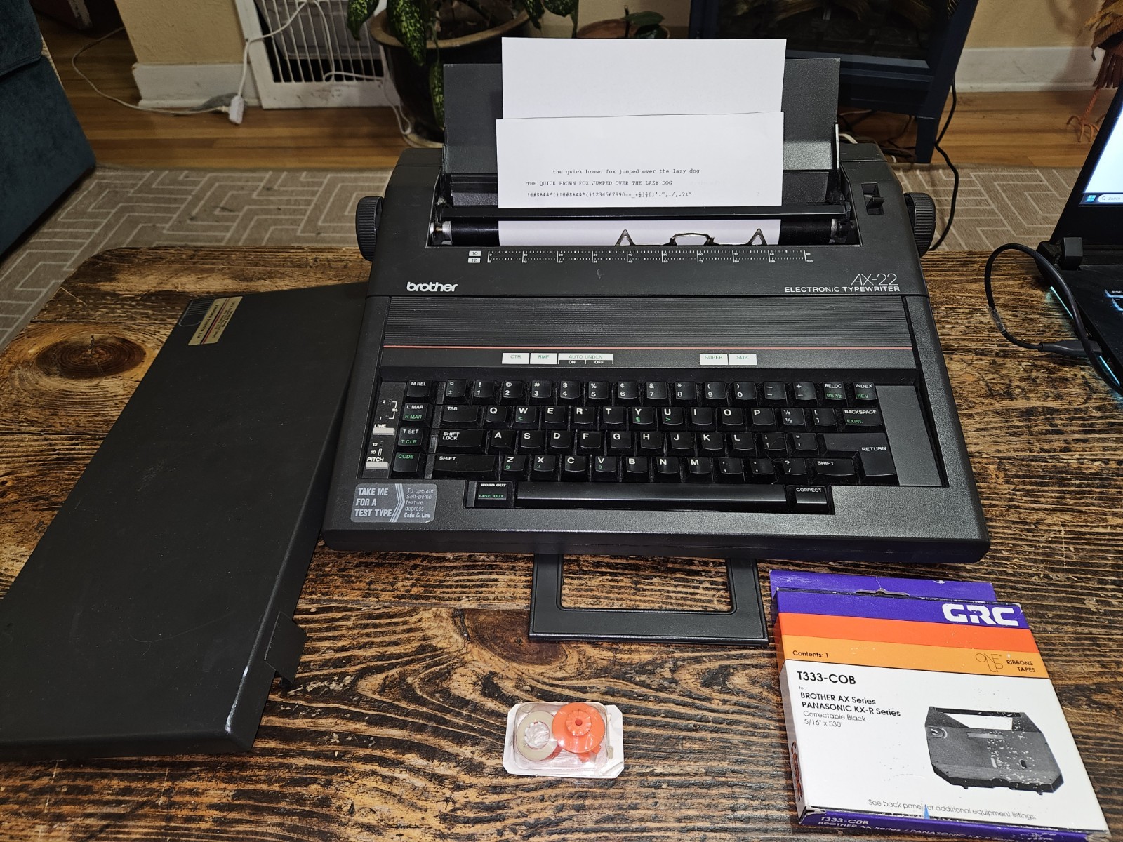 Brother AX-22 Black Electronic Typewriter | Works Great | Bonus Ribbons