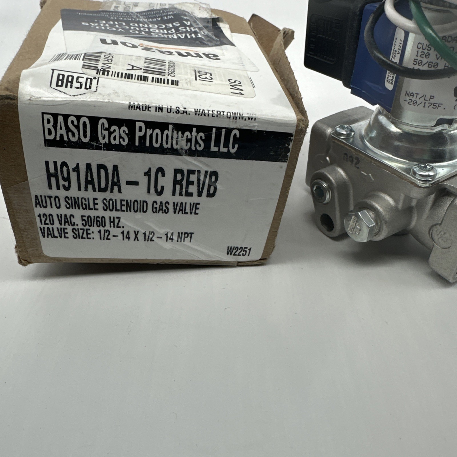 Baso Gas Automatic Gas Valve H91ADA-1C REVB 120vac