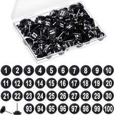 100 Pcs Numbered Push Pins 100 Sequential Thumb Tacks Flat Tacks Push Pins NEW picture