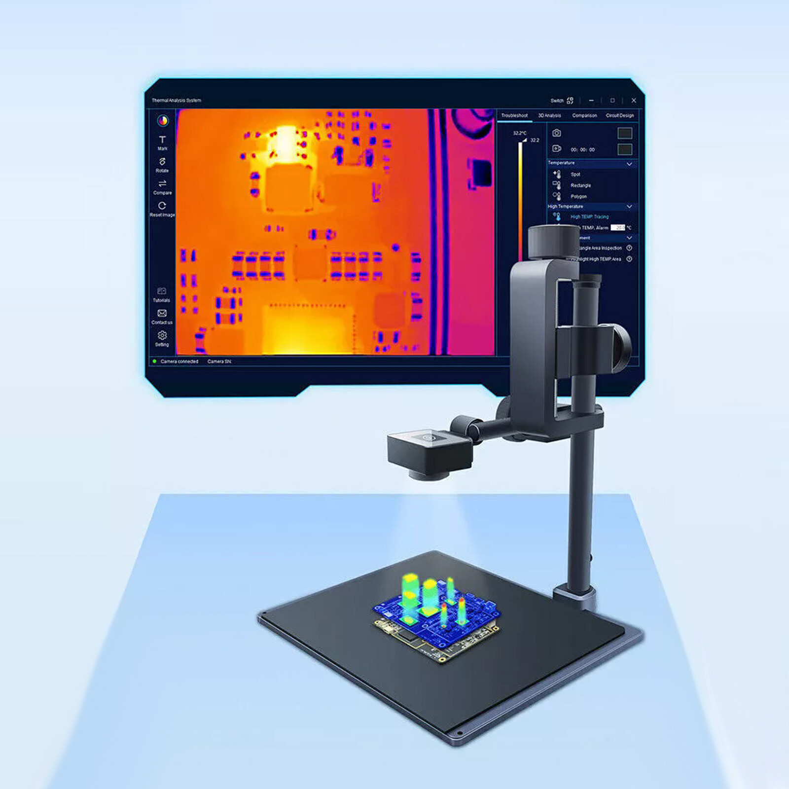 3D Infrared Thermal Imager Analyzer Camera for PCB Leakage Short Circuit Check 3D Infrared Thermal Imager Analyzer Camera for PCB Leakage Short Circuit Check
