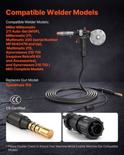 150A Spool Gun 20FT for Miller Spoolmate 150 w/ Aluminum Wire Tips Kit picture