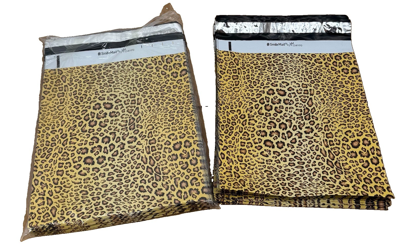 UpakNShip #SmileMail Leopard Print Poly Mailers 10x13 Lot of 159