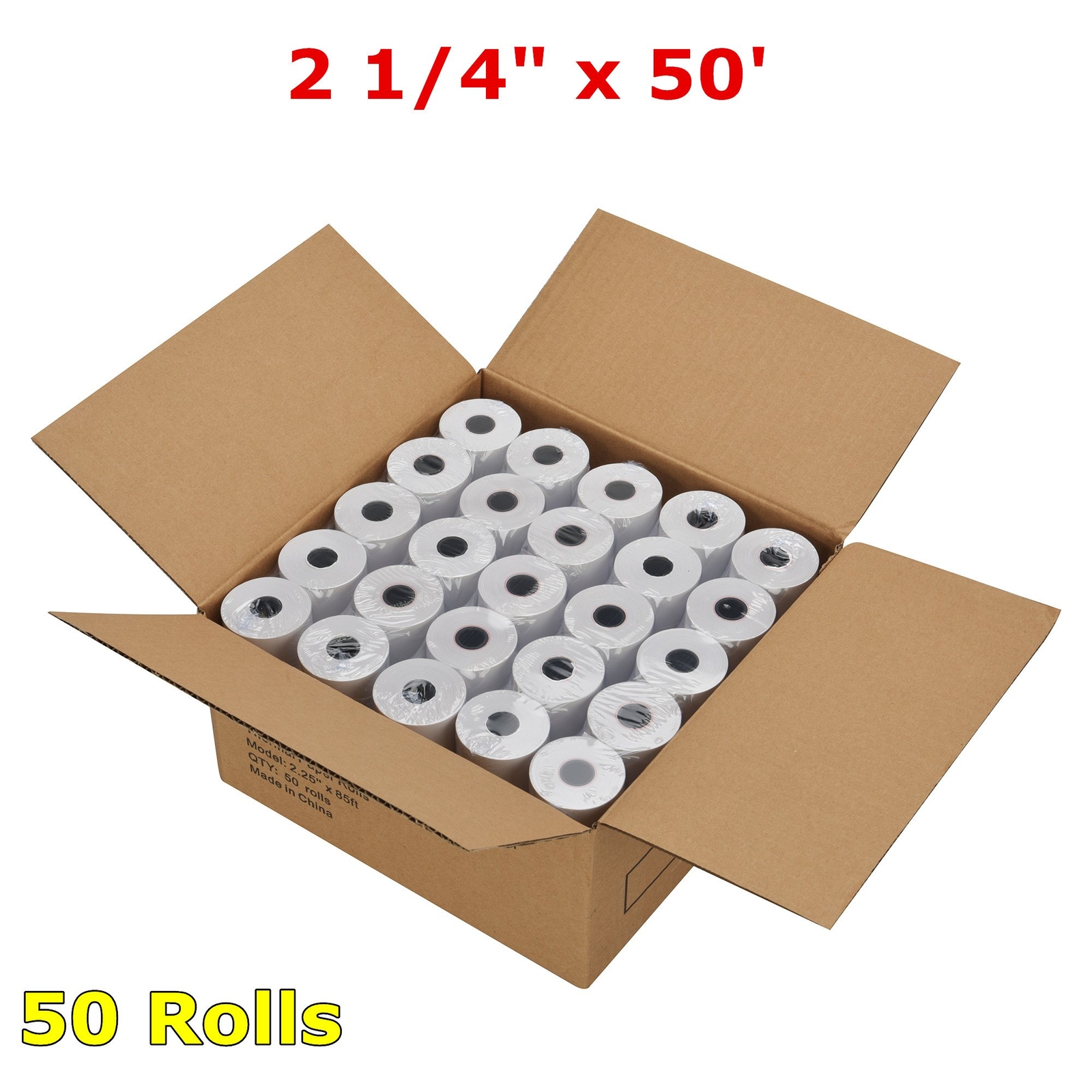 50-200 Rolls 2.25 x 50 FT Thermal Paper Rolls for Clover Mini Flex 1 1/16\