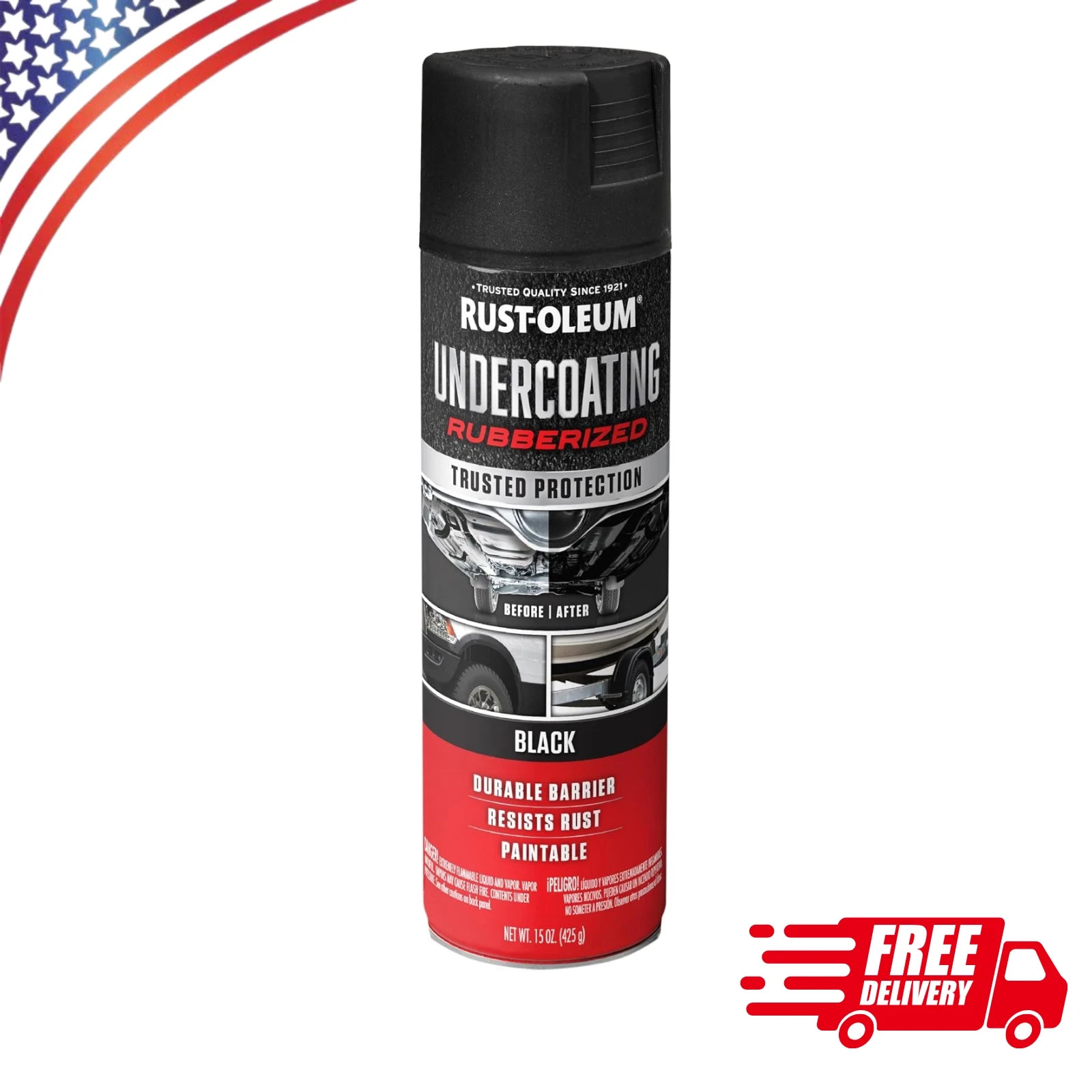 Truck Rubberized Undercoating Spray, 15 oz, Black