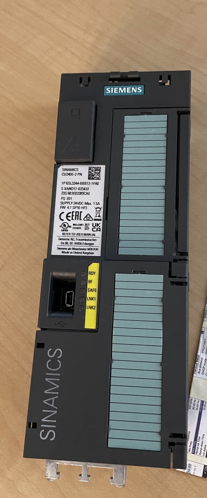 SIEMENS SINAMICS CU240E-2 PN 1P 6SL3244-0BB12-1 FAO Control Unit NEW