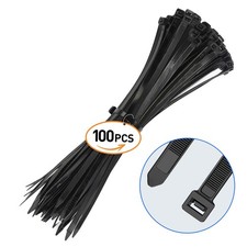 100x BLACK CABLE ZIP TIES Heavy Duty UV Resistant UL 6'' 8'' 10'' 12'' 14'' picture