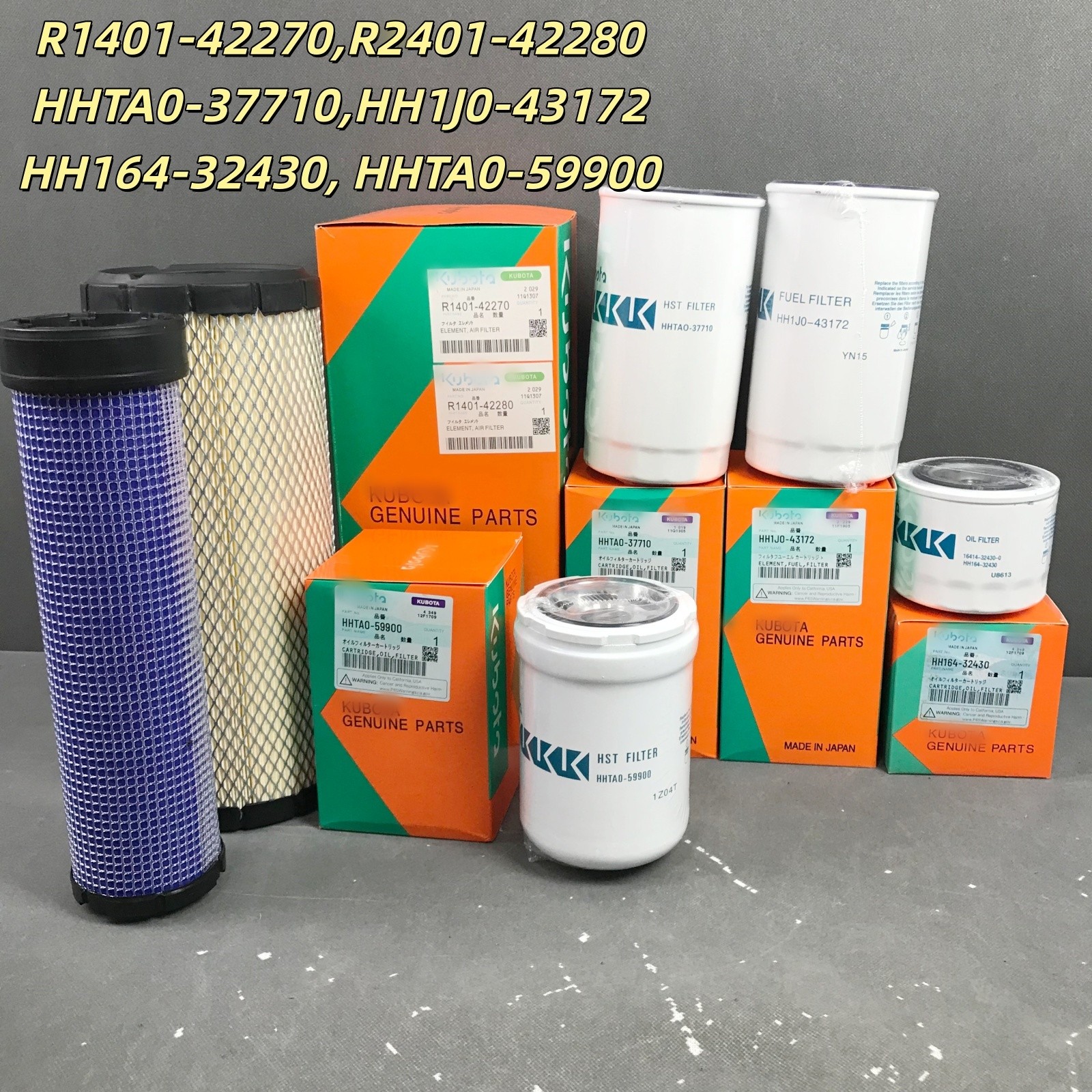 6PCS Oil Fuel Air Hydraulic HST Filter Kit For Kubota L4701HST