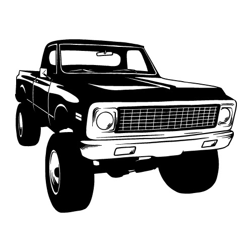 CHEVY-CHEVROLET 4x4 TRUCK CLIPART-VECTOR CLIP ART GRAPHICS-DXF SVG EPS AI PNG 