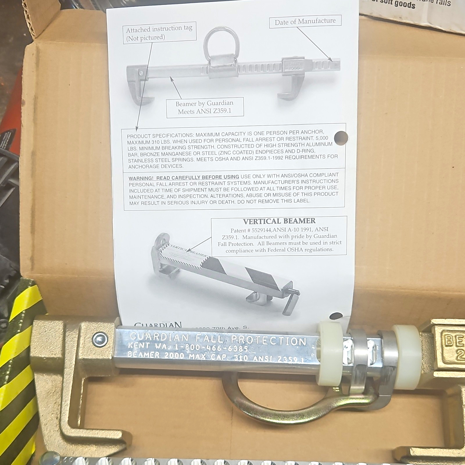 2 PackGuardian Fall Protection Beamer 2000 Fall Arrest Anchor Beam Clamp BMR2000 2 PackGuardian Fall Protection Beamer 2000 Fall Arrest Anchor Beam Clamp BMR2000