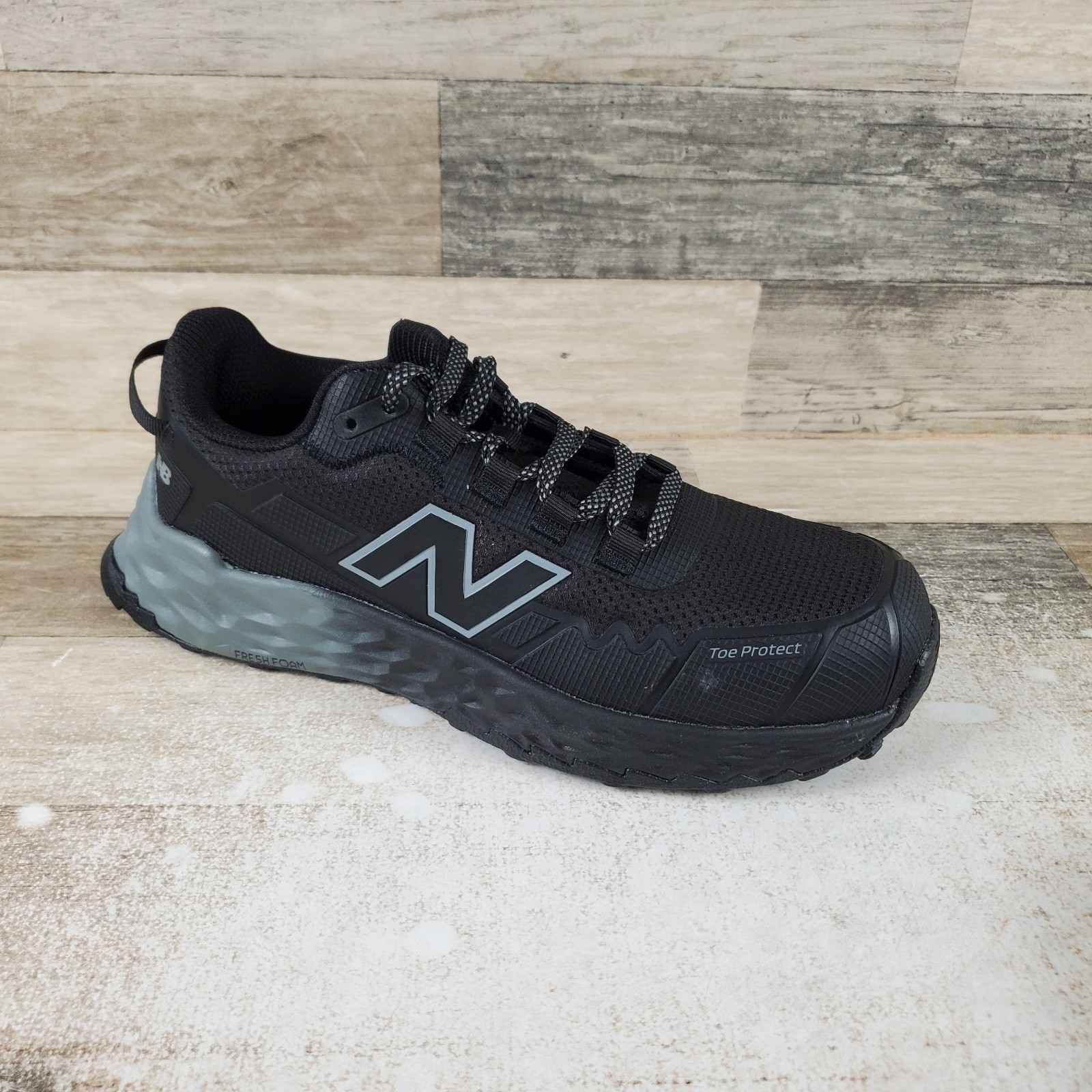 New Balance Fresh Foam Cremorne Mens Safety Shoes Sz 7.5 D Black Gray Comp Toe