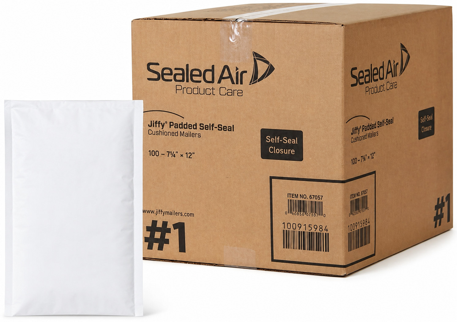 100packs Sealed Air Jiffy Cushioned Shipping Bubble Mailer, #2 8.5