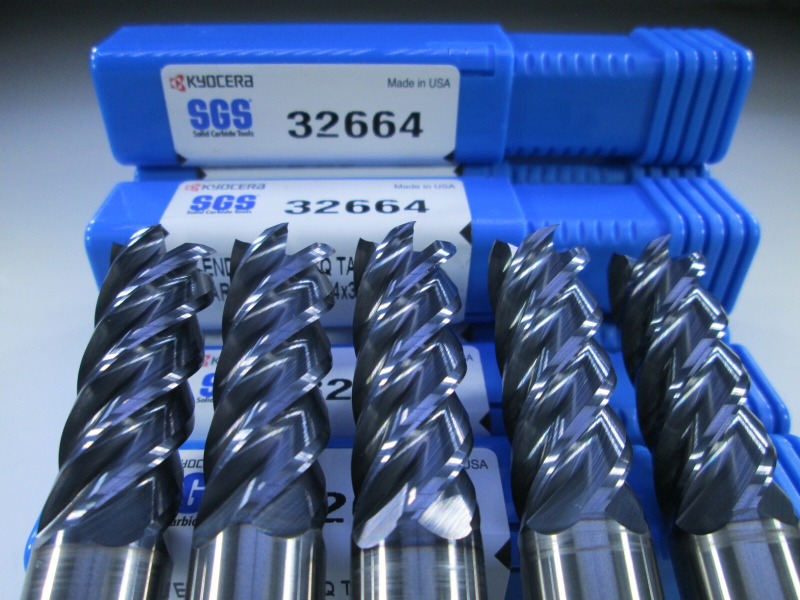 LOT ( 5 ) KYOCERA SGS 32664 V-CARB SOLID CARBIDE 1/2 LOT ( 5 ) KYOCERA SGS 32664 V-CARB SOLID CARBIDE 1/2