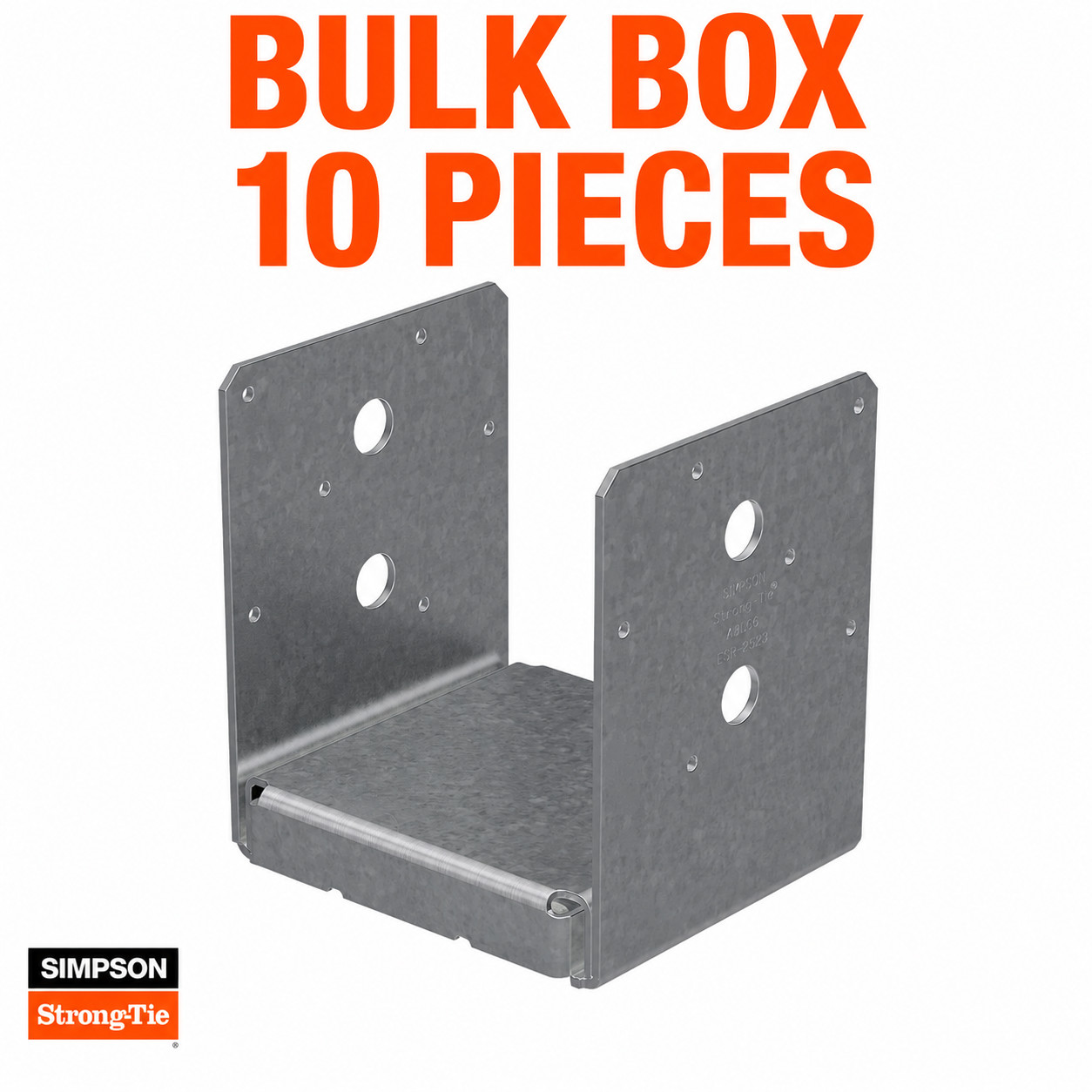 Simpson Strong-Tie 6 x 6 ADJUSTABLE POST BASE ZMAX ABU66Z Bulk 10pcs Box
