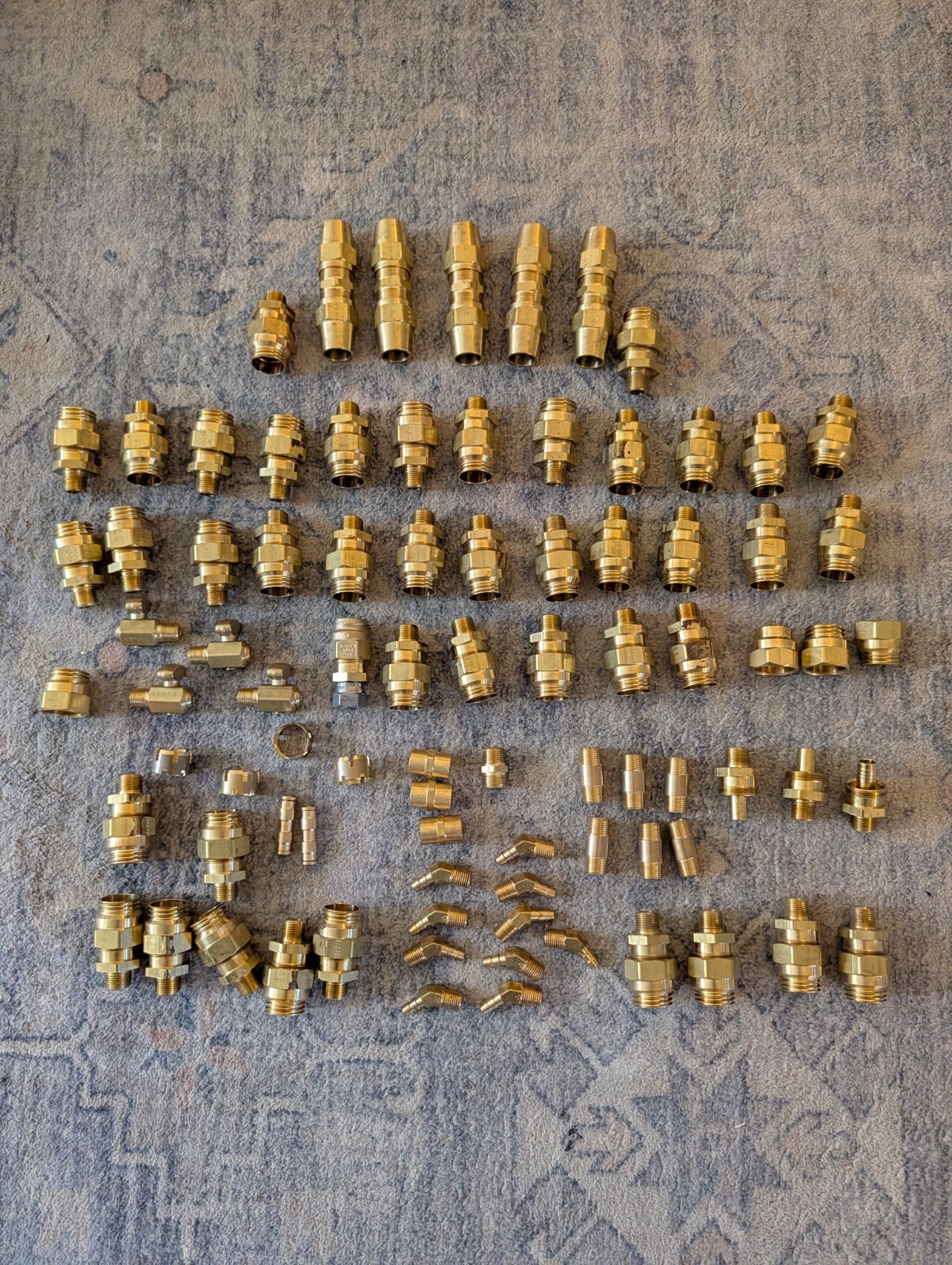 MIXED LOT Brass Fittings 18+Lbs Over 80 Pieces Never Used MIXED LOT Brass Fittings 18+Lbs Over 80 Pieces Never Used