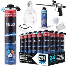 NEOX Spray Foam Insulation Kit w/ Gun Closed Cell Expanding (30 oz 6/12/24 Pack) picture