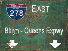 Mini Interstate Road Sign, New York, I278, BROOKLYN QUEENS- ALUMINUM SIGN, gift picture