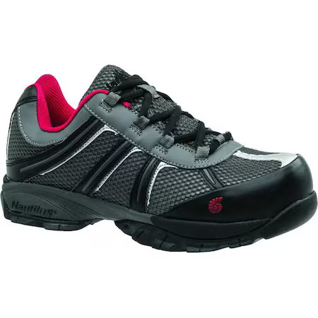 Nautilus Safety Footwear N1343 9.5W Men's Athletic Shoe, Steel Toe, Leather,