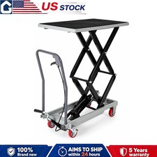 330-770 Lbs Hydraulic Lift Table Cart Double Scissor 14