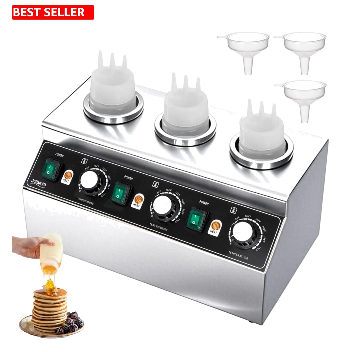 Commercial Electric Sauce Warmer Dispenser – Stainless Steel Countertop Hot