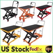 330/500/1100 lbs Hydraulic Lift Table Cart Single Scissor Lift Table Adjustable picture