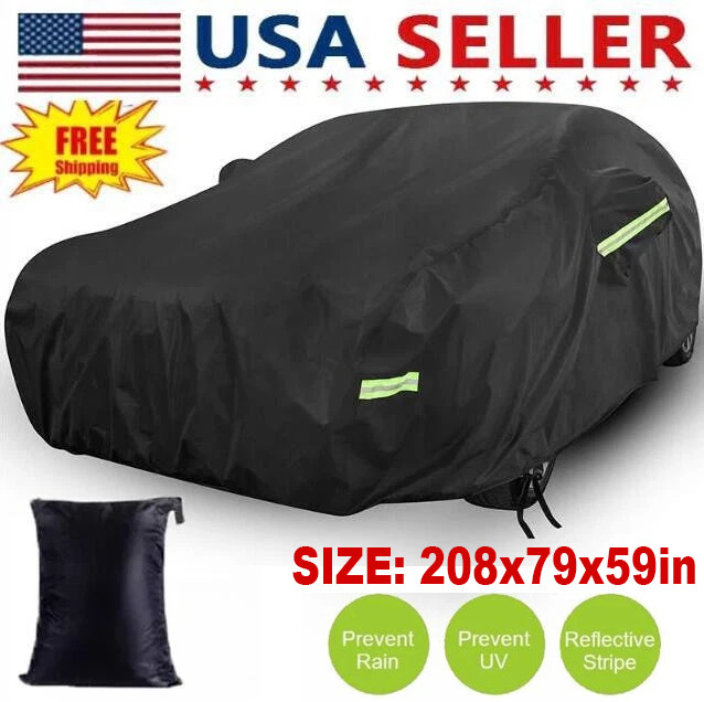 Heavy Duty Waterproof Full Car Cover All Weather Protection Outdoor Dustproof