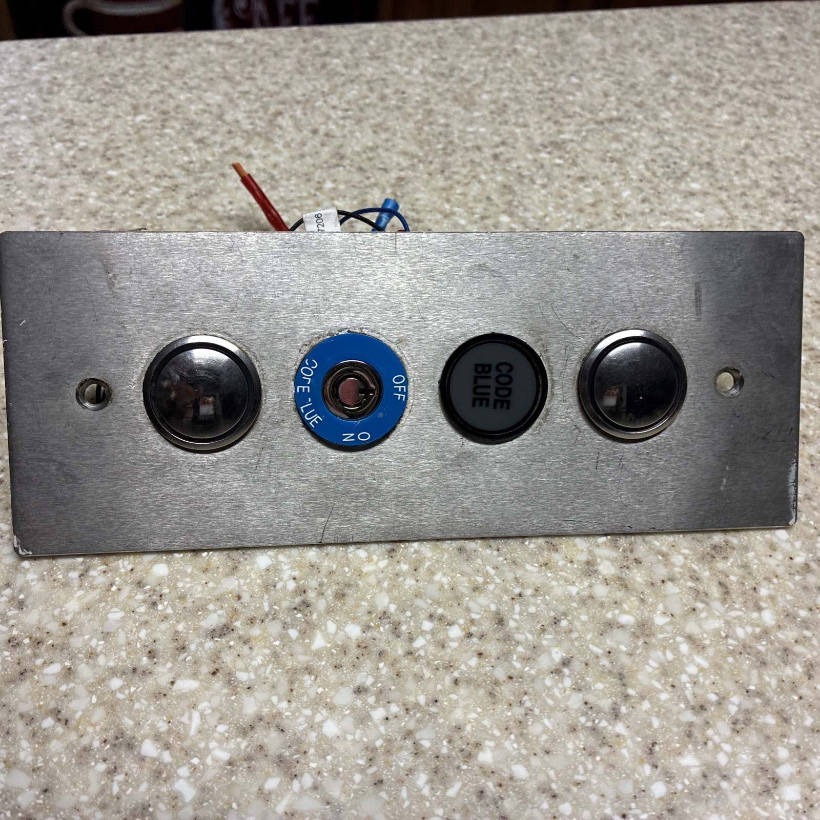 Vintage elevator up and down call station with code blue key switch Vintage elevator up and down call station with code blue key switch