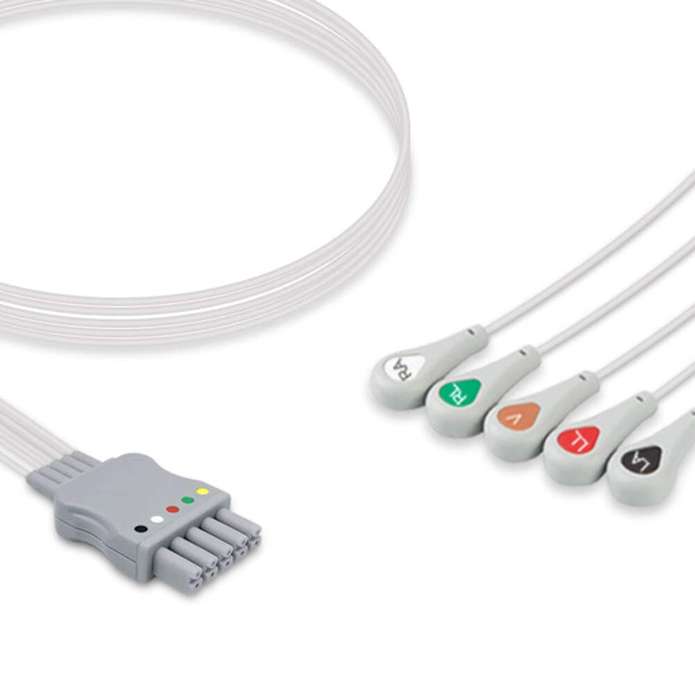 5-Lead ECG Cable Siemens Dual-Pin Snap 0.9m | EL-SM5-90S-A