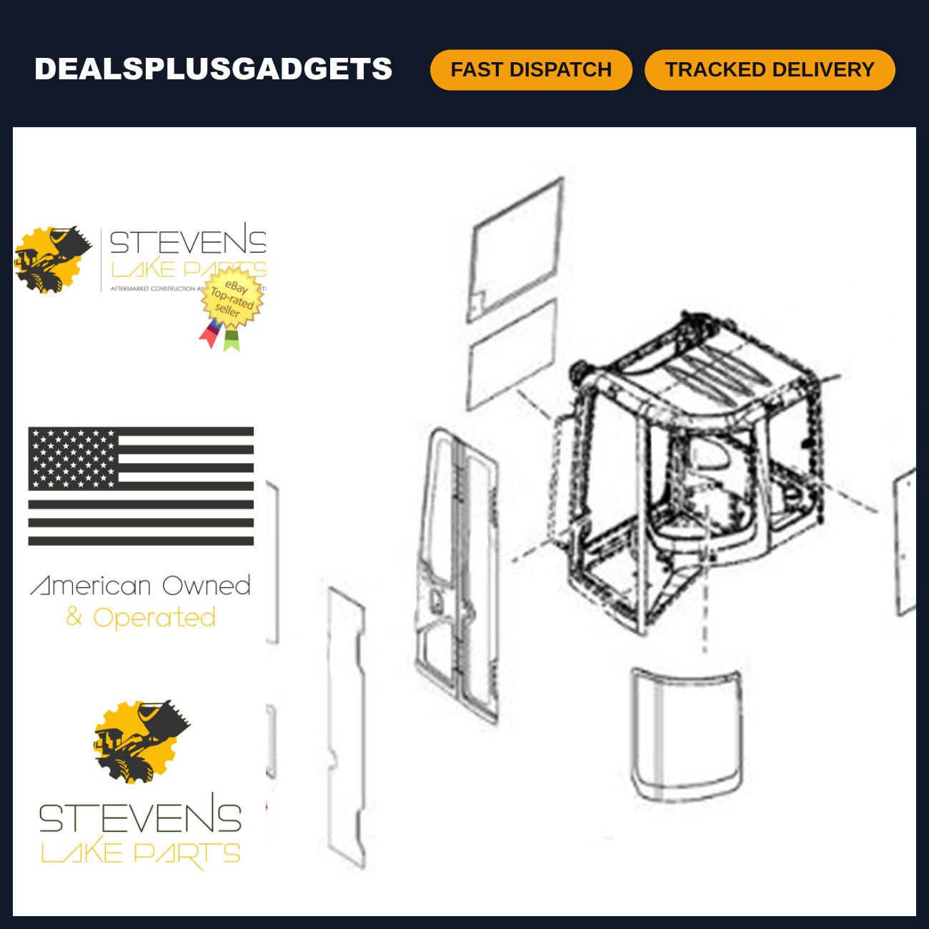 D Series Lower Door Glass Replacement for John Deere 27D - Durable & Easy Instal