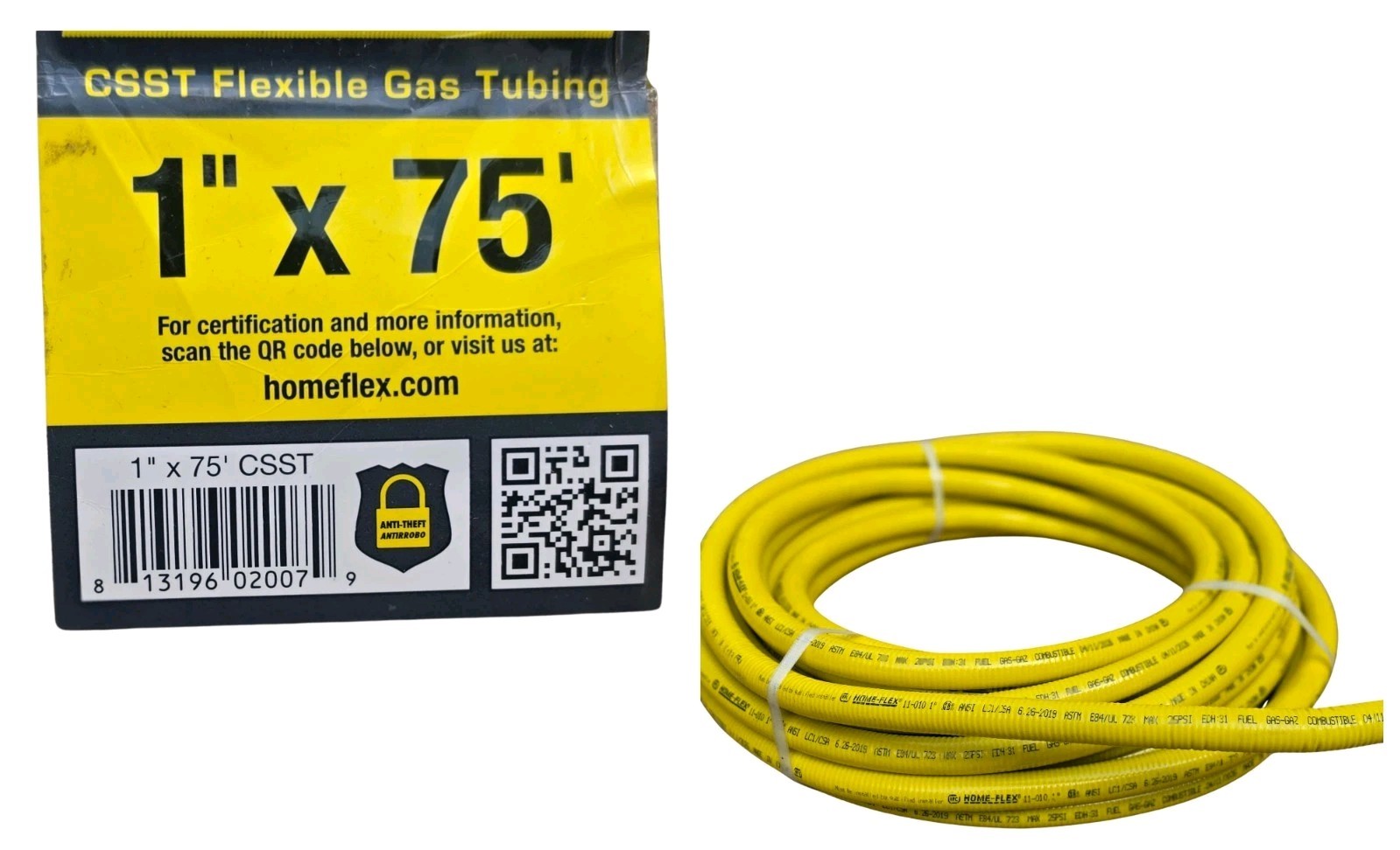 HOME-FLEX1 in. CSST x 75 ft. Corrugated Stainless Steel Tubing, 11-01075