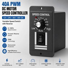 40A PWM DC Motor Speed Controller 12V 24V 36V 48V Variable Speed Switch Reverse picture