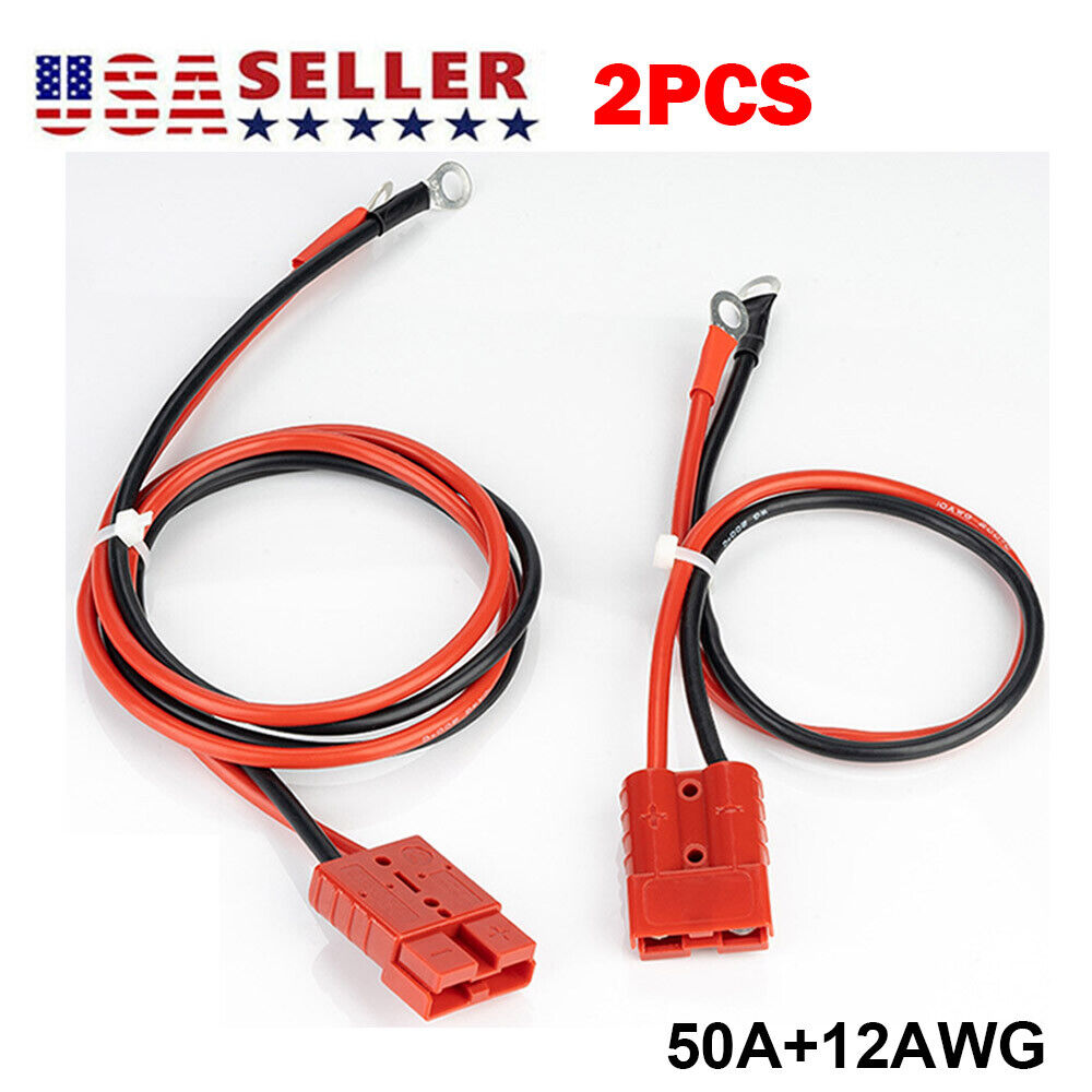 2pcs For Anderson Plug Lead To Lug M8 Terminal Battery Charging Connector-Cable