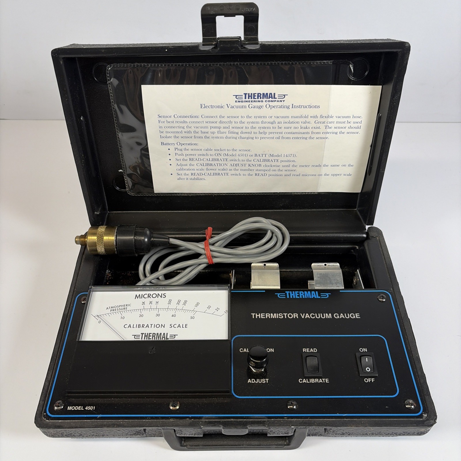 Thermal Engineering Co. Dual Power Thermistor Vacuum Micron Gauge Model 4501