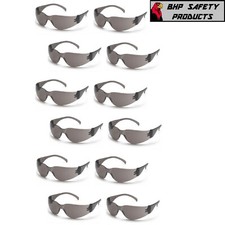 12 PAIR Pack Safety Glasses Protective Grey SMOKE Lens Sunglasses Work Lot Z87 picture