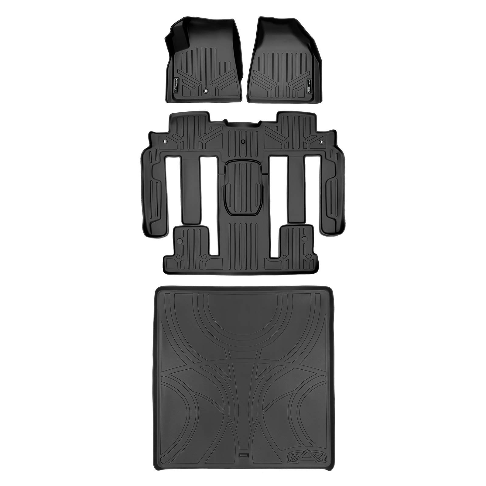 SMARTLINER Custom Fit 2 Row & Cargo Liner Behind The 2nd Row Floor Mat Liner ...