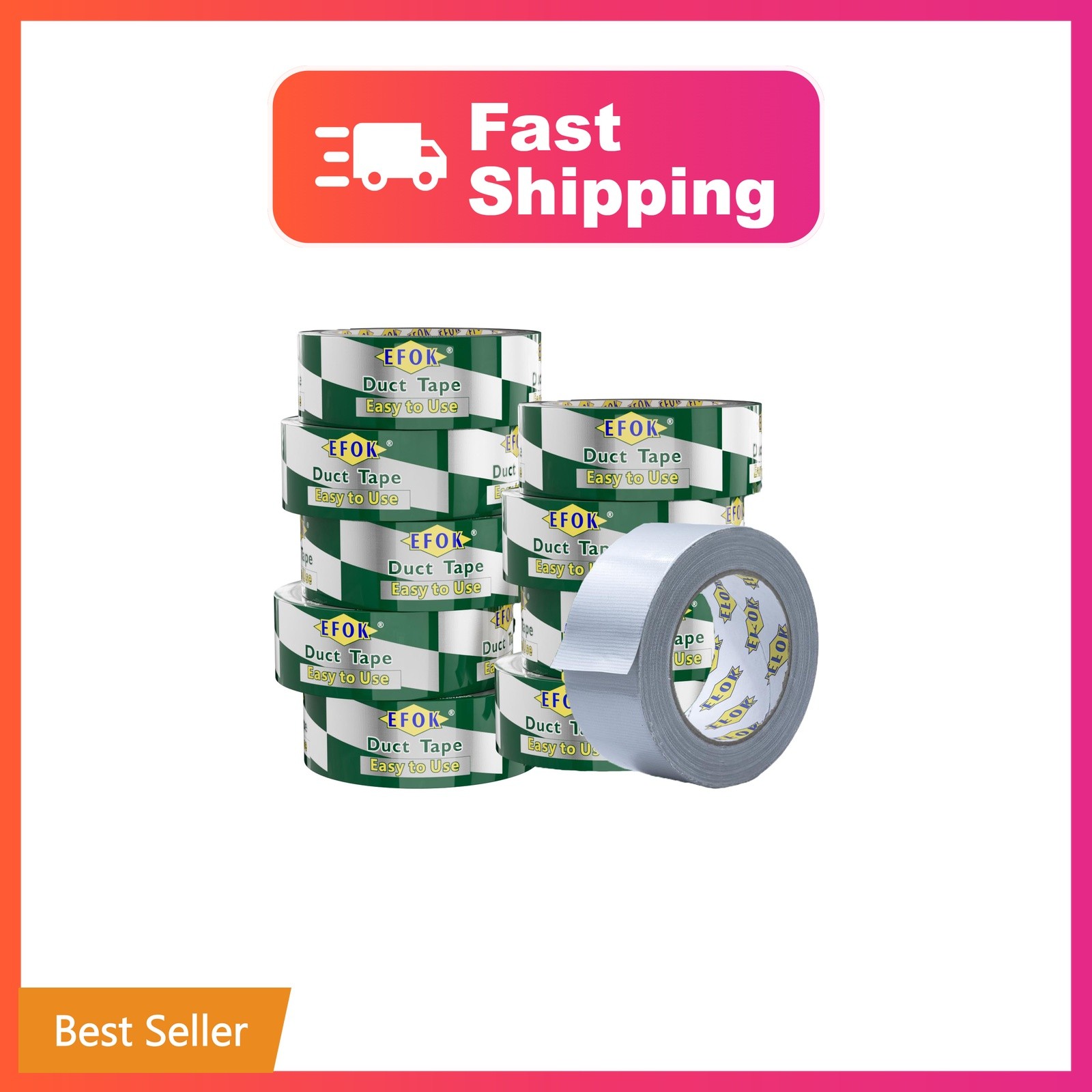 EFOK 10 Pack Duct Tape Heavy Duty Waterproof Silver Bulk 1.88 Inch X 90 Ft | ... EFOK 10 Pack Duct Tape Heavy Duty Waterproof Silver Bulk 1.88 Inch X 90 Ft | ...