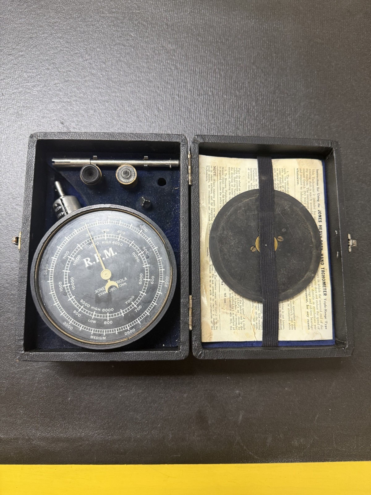 Jones Heavy Duty Hand Tachometer, Triple-Range Type