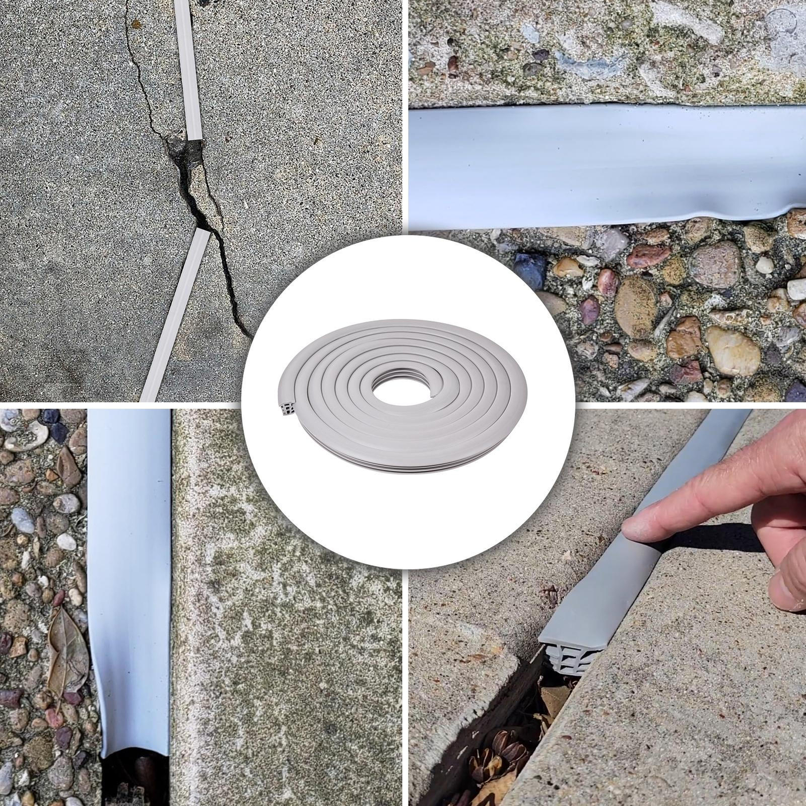 100ft Concrete Expansion Joint Filler Flexible EPDM Strip For 1'' Wide Cracks