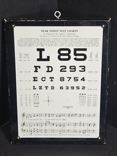 1935 Near Vision Eye Test Chart Dr James Lebensohn Double Sided Antique GUC #2 picture