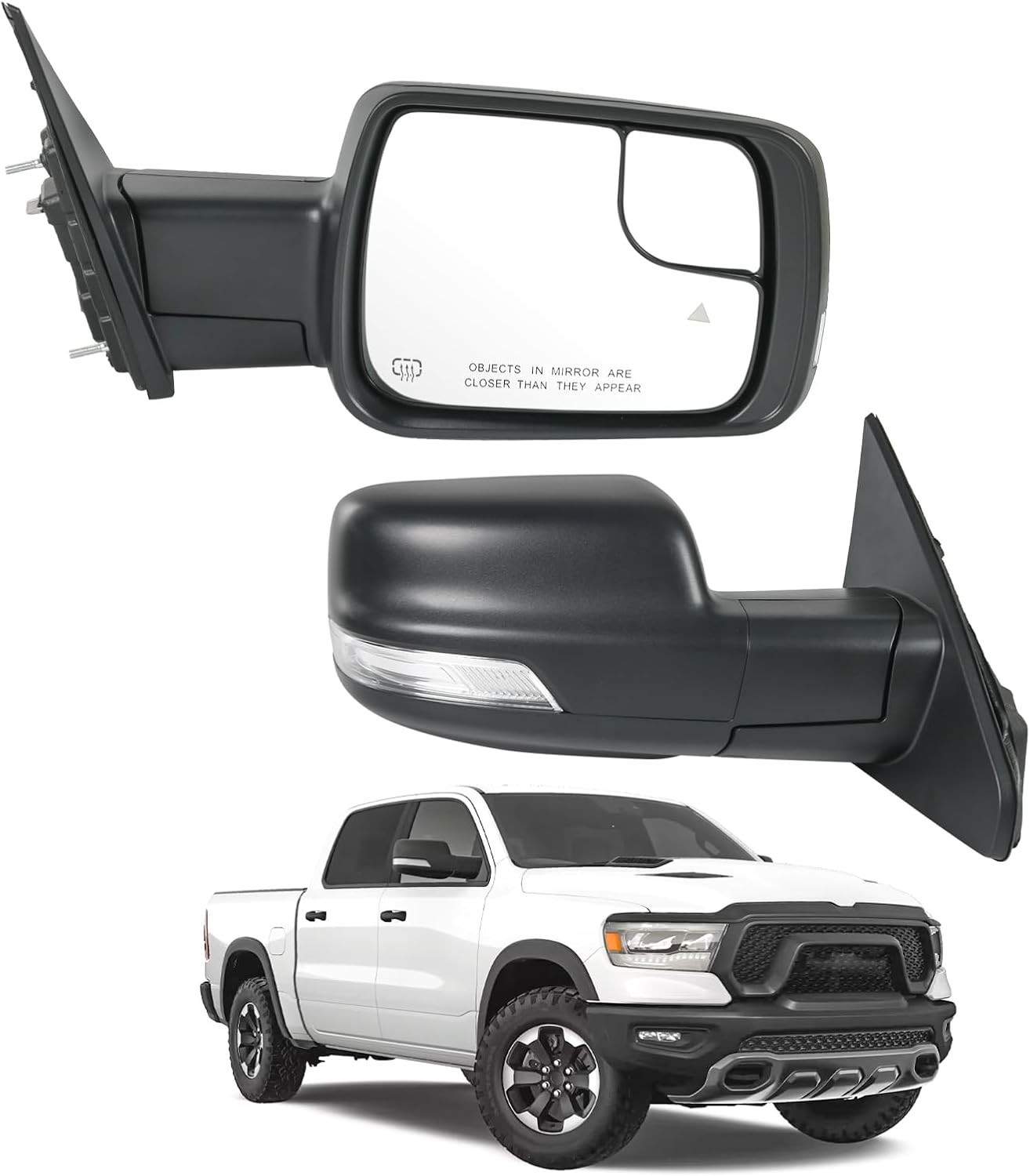 Right Passenger Side Mirror Compatible with Ram 1500 2019-2025 (11Pins)