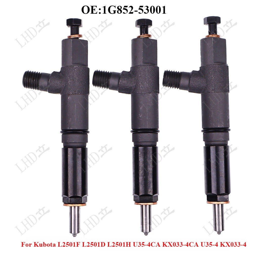 3Pcs Fuel Injector 1G852-53001 1G852-53002 For Kubota L2501F L2501D U35-4CA.